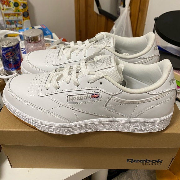 NEW Reebok Club C Sneakers (White/Gum) - Picture 3 of 5